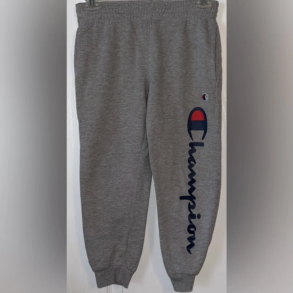 Champion Grey Logo Sweatpants Kids Size S